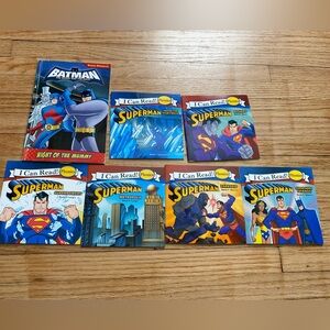 Superman and Batman I Can Read Book lot of 7